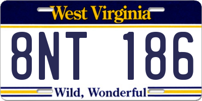 WV license plate 8NT186