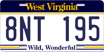 WV license plate 8NT195