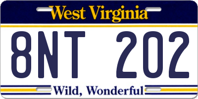 WV license plate 8NT202