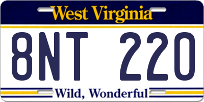 WV license plate 8NT220