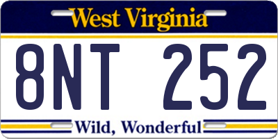 WV license plate 8NT252