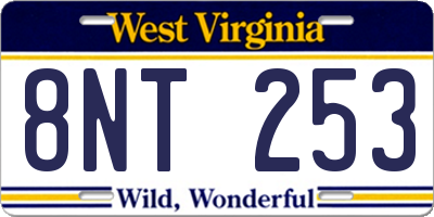 WV license plate 8NT253
