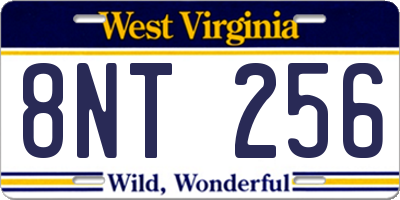 WV license plate 8NT256