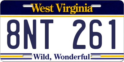 WV license plate 8NT261