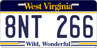 WV license plate 8NT266