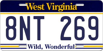 WV license plate 8NT269