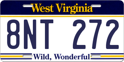 WV license plate 8NT272