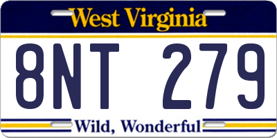 WV license plate 8NT279