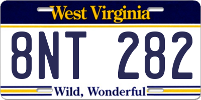 WV license plate 8NT282