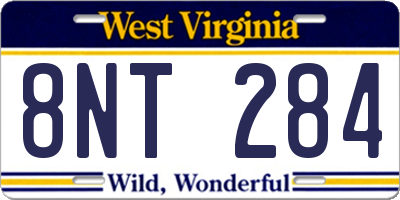 WV license plate 8NT284