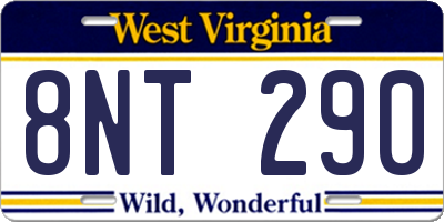 WV license plate 8NT290