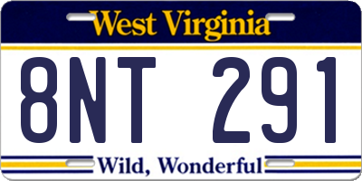 WV license plate 8NT291