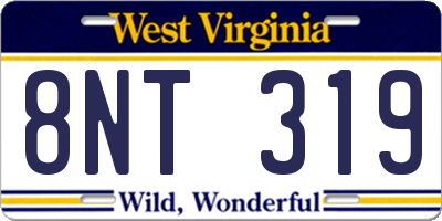 WV license plate 8NT319