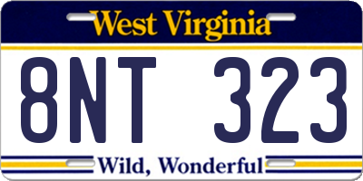 WV license plate 8NT323