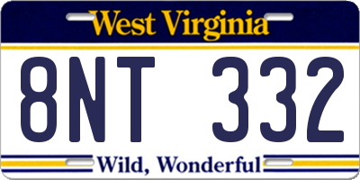 WV license plate 8NT332