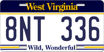 WV license plate 8NT336