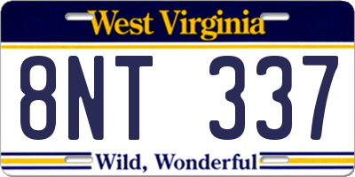 WV license plate 8NT337