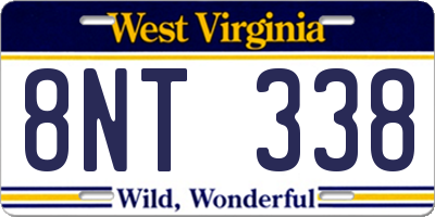 WV license plate 8NT338