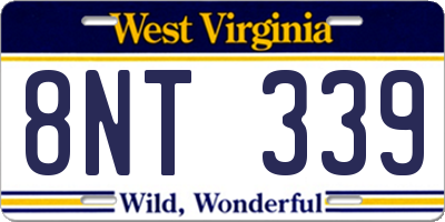 WV license plate 8NT339