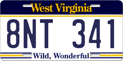 WV license plate 8NT341