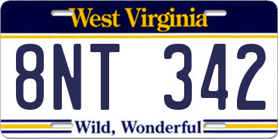 WV license plate 8NT342