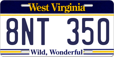 WV license plate 8NT350