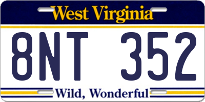 WV license plate 8NT352