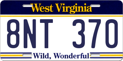 WV license plate 8NT370