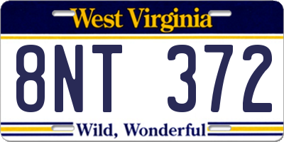 WV license plate 8NT372