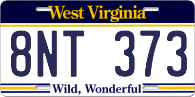 WV license plate 8NT373