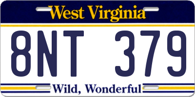 WV license plate 8NT379