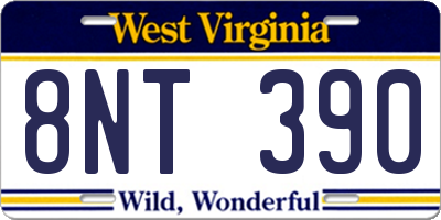 WV license plate 8NT390