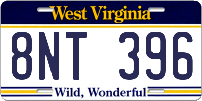 WV license plate 8NT396