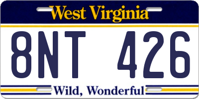WV license plate 8NT426