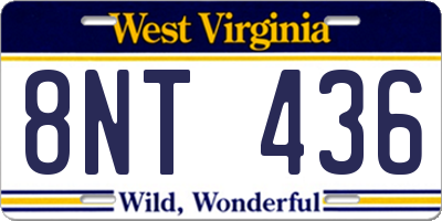 WV license plate 8NT436