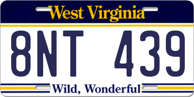 WV license plate 8NT439