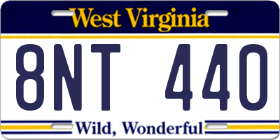 WV license plate 8NT440