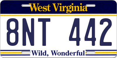 WV license plate 8NT442