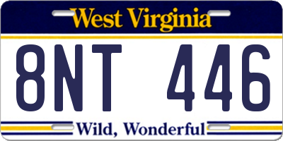 WV license plate 8NT446