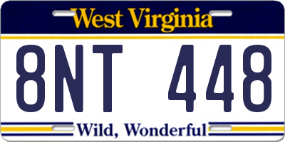 WV license plate 8NT448