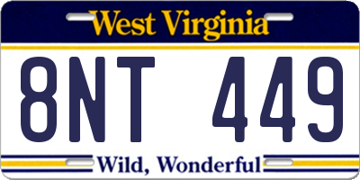 WV license plate 8NT449