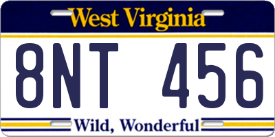 WV license plate 8NT456