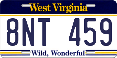 WV license plate 8NT459