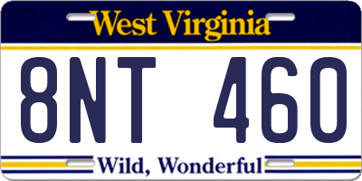 WV license plate 8NT460