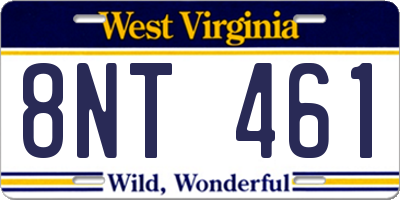 WV license plate 8NT461
