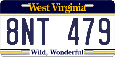 WV license plate 8NT479