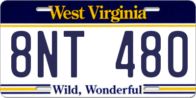 WV license plate 8NT480