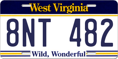 WV license plate 8NT482