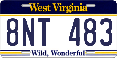 WV license plate 8NT483