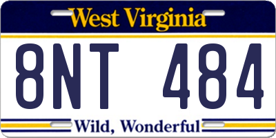 WV license plate 8NT484